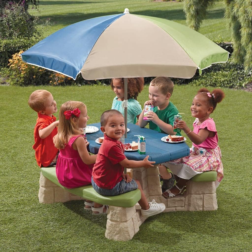 Buy Step2 787799 Naturally Playful Picnic Table With Umbrella | Yallatoys.com