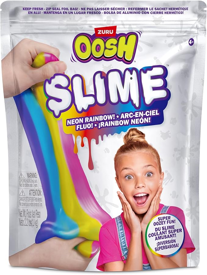 Buy Oosh Neon Rainbow Slime Glow in the Dark 1000g | Yallatoys.com