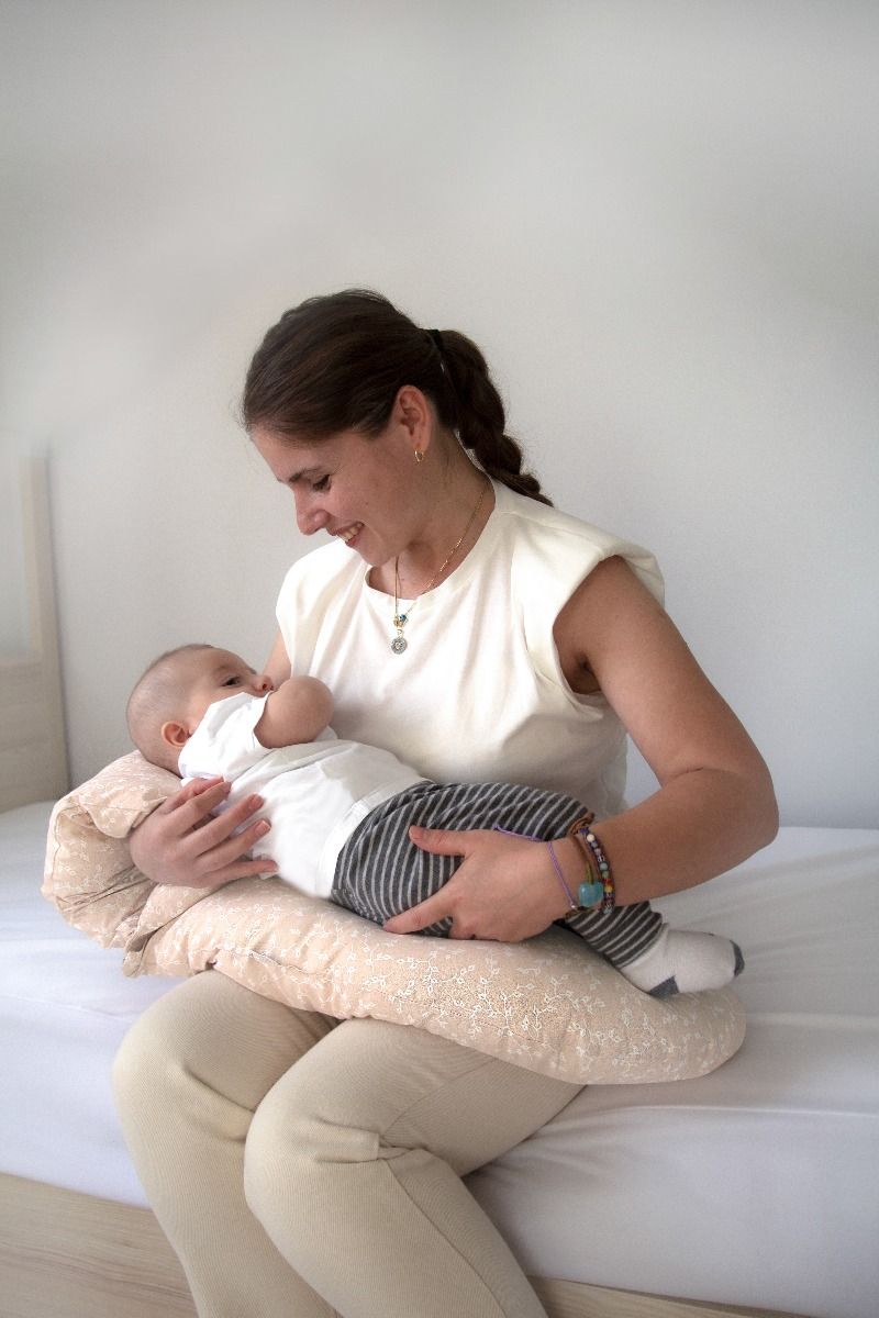 Babyjem Head Supported Breastfeeding Cushion Salmon Flower Babyjem Yallatoys