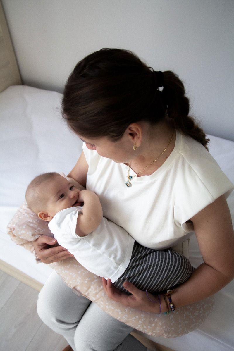 Babyjem Head Supported Breastfeeding Cushion Salmon Flower Babyjem Yallatoys