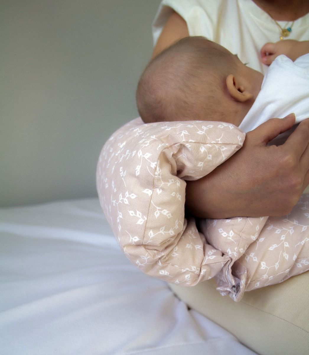 Babyjem Head Supported Breastfeeding Cushion Salmon Flower Babyjem Yallatoys