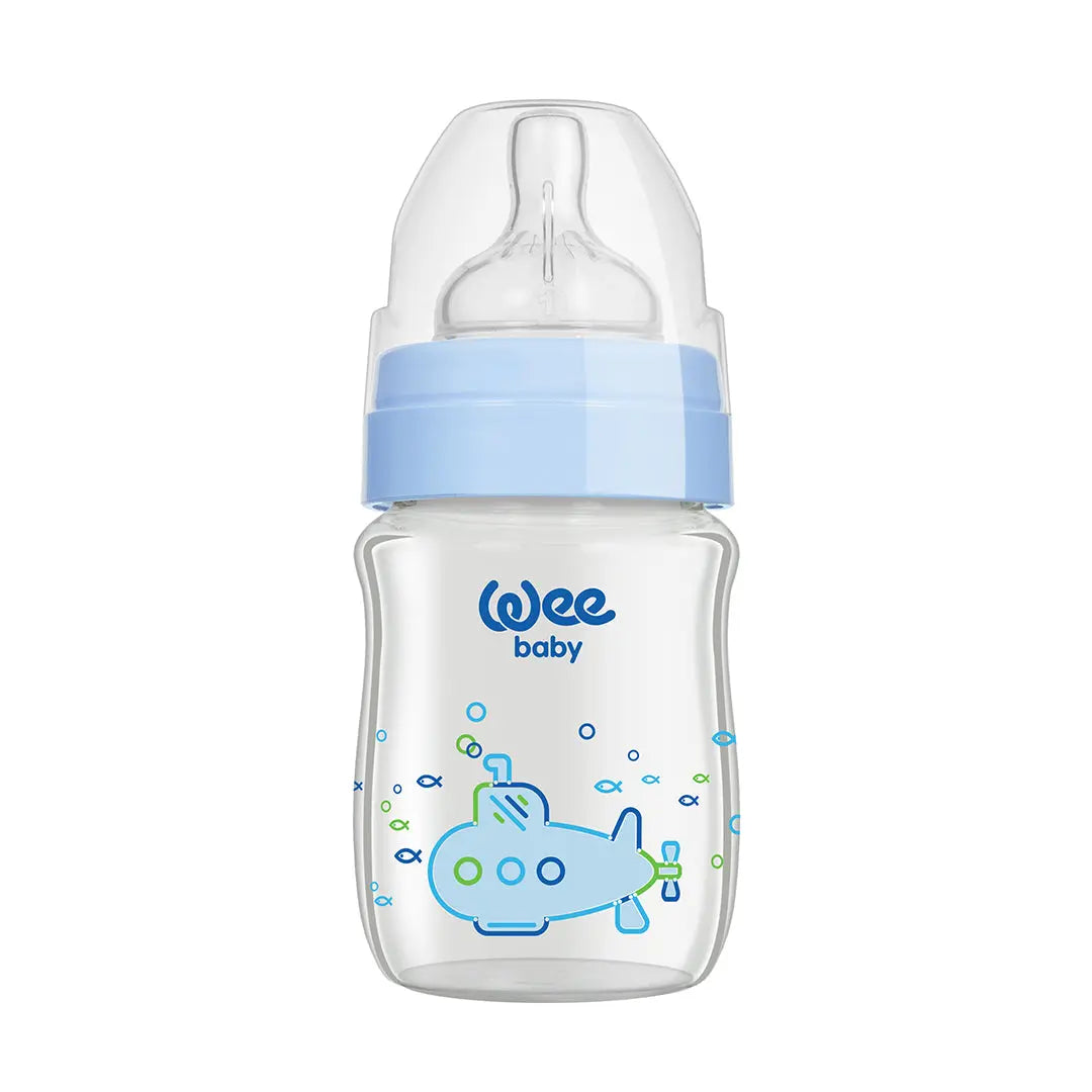 Wee Baby Heat Resistant Patterned Classical Wide Neck Glass Feeding Bottle 120ml (Sold Separately Subject to Availability) Wee Baby Yallatoys