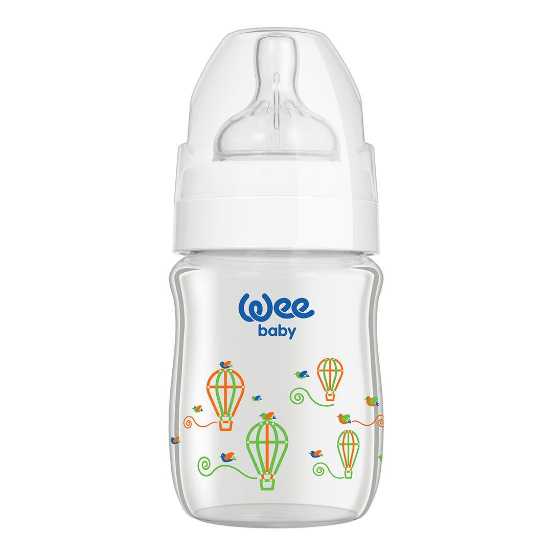 Buy Wee Baby Heat Resistant Patterned Classical Wide Neck Glass Feeding Bottle 120ml (Sold Separately Subject to Availability) | Yallatoys.com