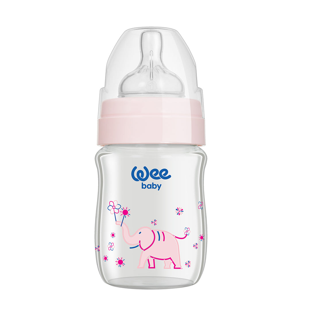 Buy Wee Baby Heat Resistant Patterned Classical Wide Neck Glass Feeding Bottle 120ml (Sold Separately Subject to Availability) | Yallatoys.com