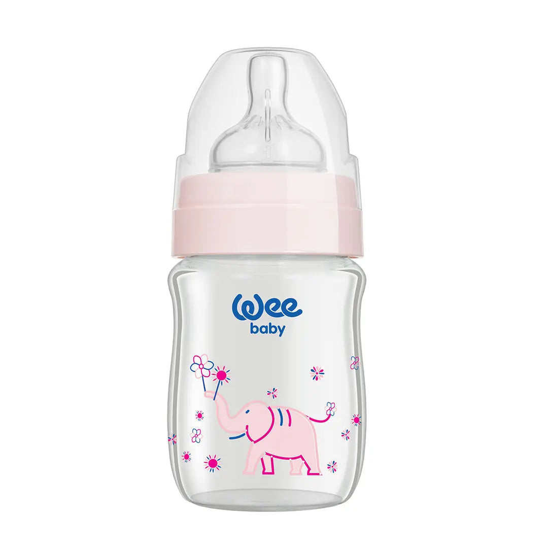Wee Baby Heat Resistant Patterned Classical Wide Neck Glass Feeding Bottle 120ml (Sold Separately Subject to Availability) Wee Baby Yallatoys