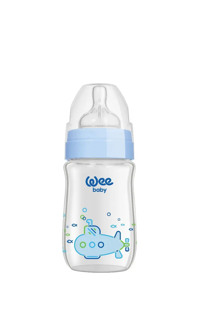 Wee Baby Heat Resistant Patterned  Classical Wide Neck Glass Fedding Bottle 180ml (Sold Separately Subject to Availability) Wee Baby Yallatoys