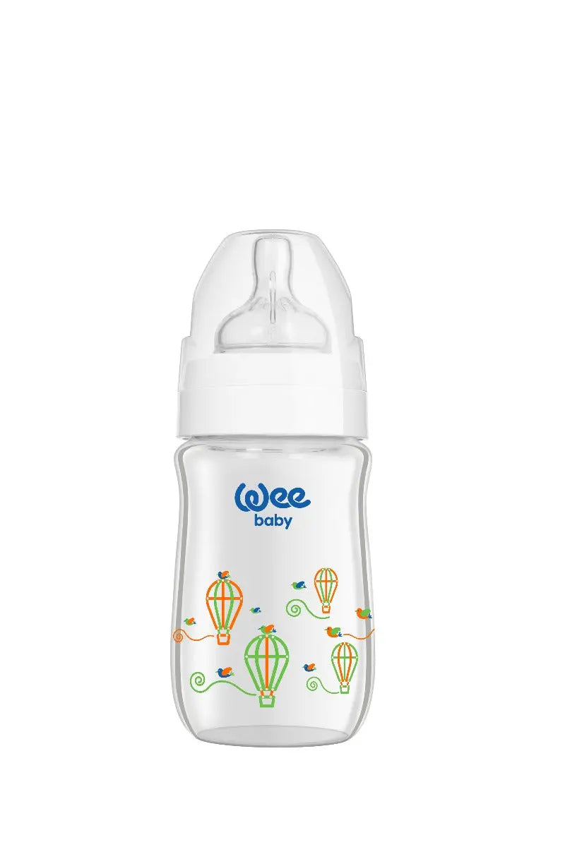 Wee Baby Heat Resistant Patterned  Classical Wide Neck Glass Fedding Bottle 180ml (Sold Separately Subject to Availability) Wee Baby Yallatoys