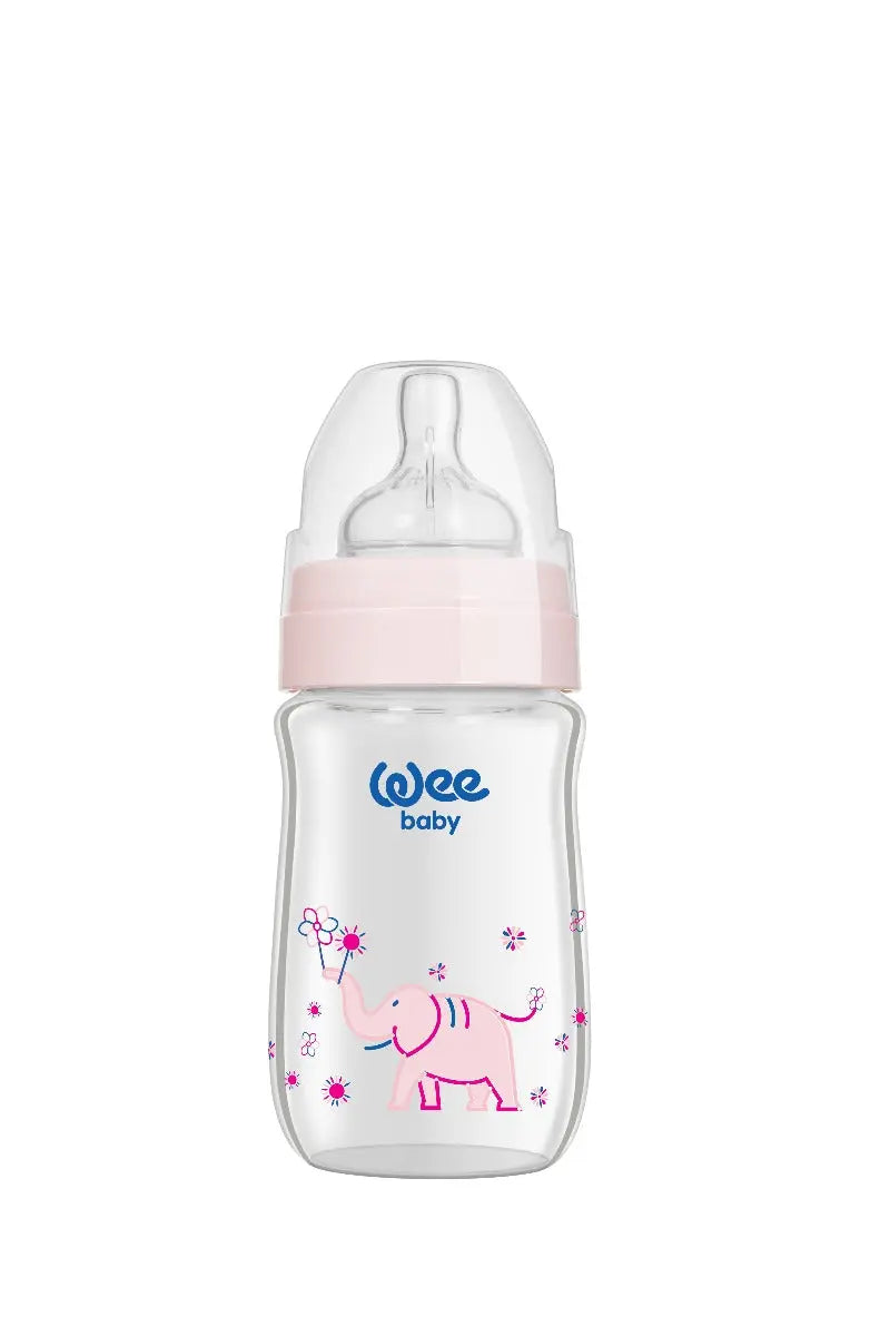 Wee Baby Heat Resistant Patterned  Classical Wide Neck Glass Fedding Bottle 180ml (Sold Separately Subject to Availability) Wee Baby Yallatoys