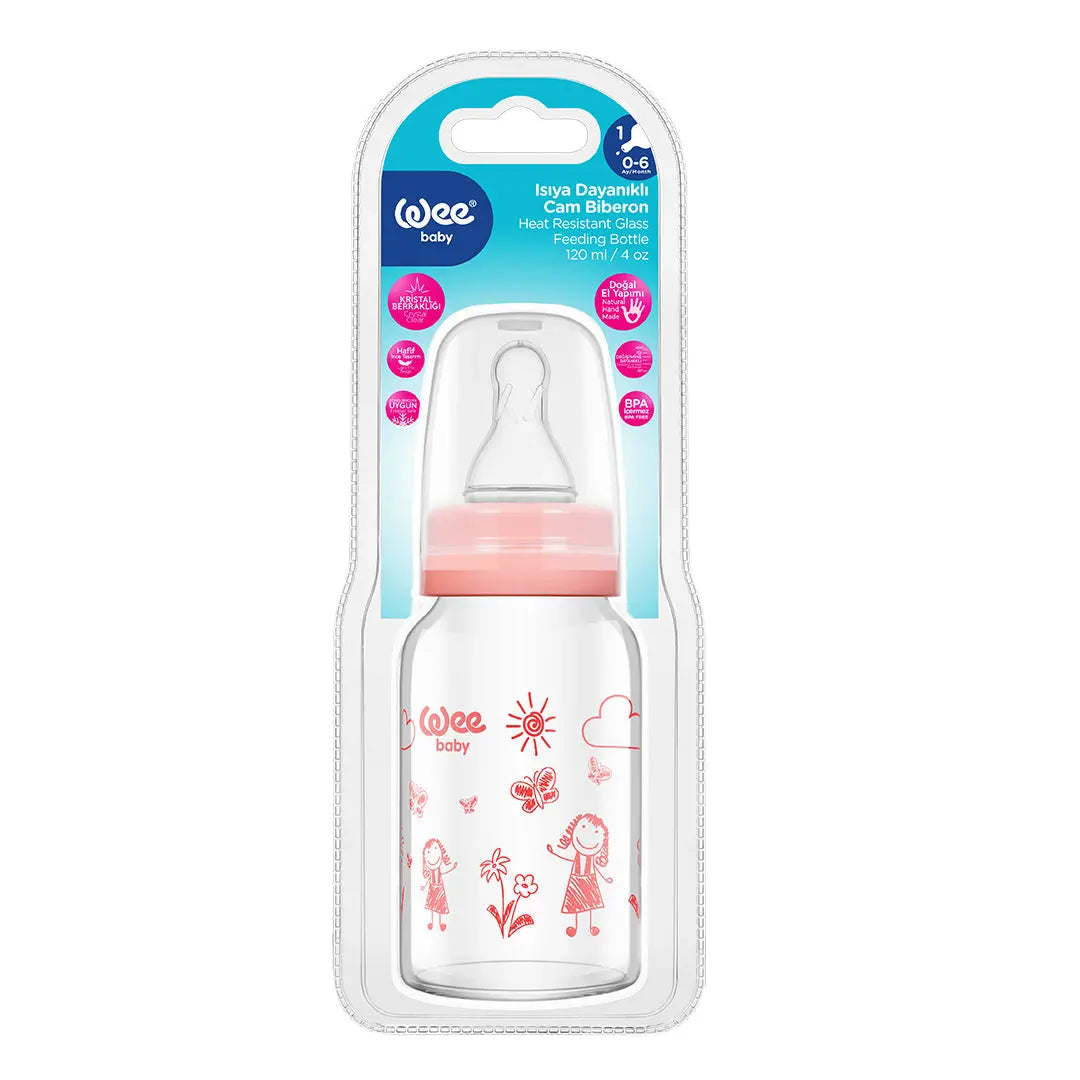 Wee Baby Heat Resistant  Glass Feeding Bottle 120ml (Sold Separately Subject to Availability) Wee Baby Yallatoys