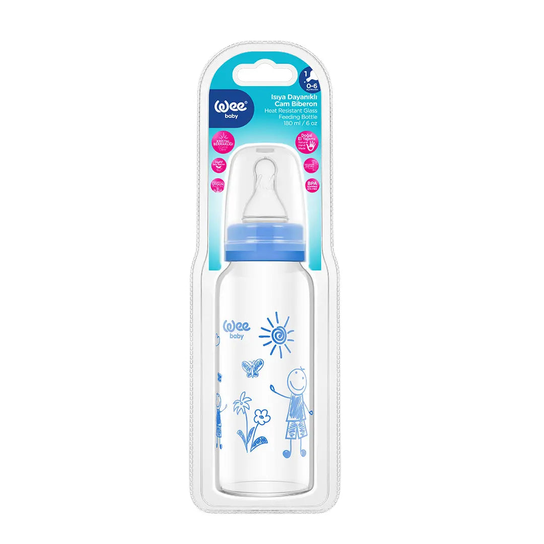 Wee Baby Heat Resistant  Glass Feeding Bottle 180ml (Sold Separately Subject to Availability) Wee Baby Yallatoys