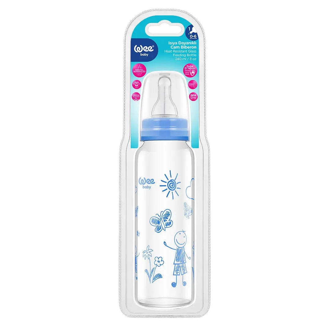 Wee Baby Heat Resistant  Glass Feeding Bottle 240ml (Sold Separately Subject to Availability) Wee Baby Yallatoys