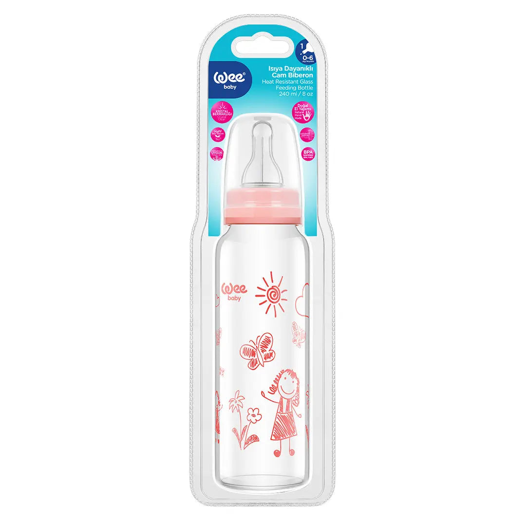 Wee Baby Heat Resistant  Glass Feeding Bottle 240ml (Sold Separately Subject to Availability) Wee Baby Yallatoys