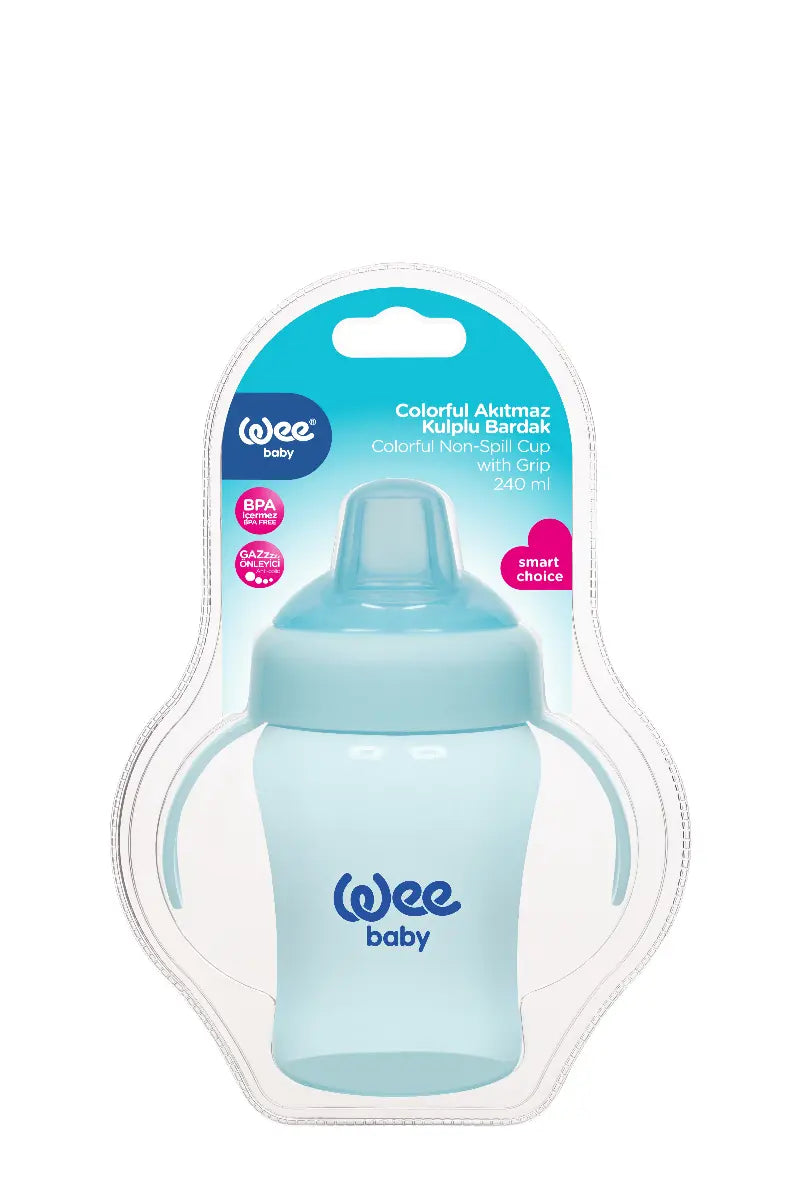 Colorful Non Spill Cup With Grip 240 Ml Yallamomz Yallatoys