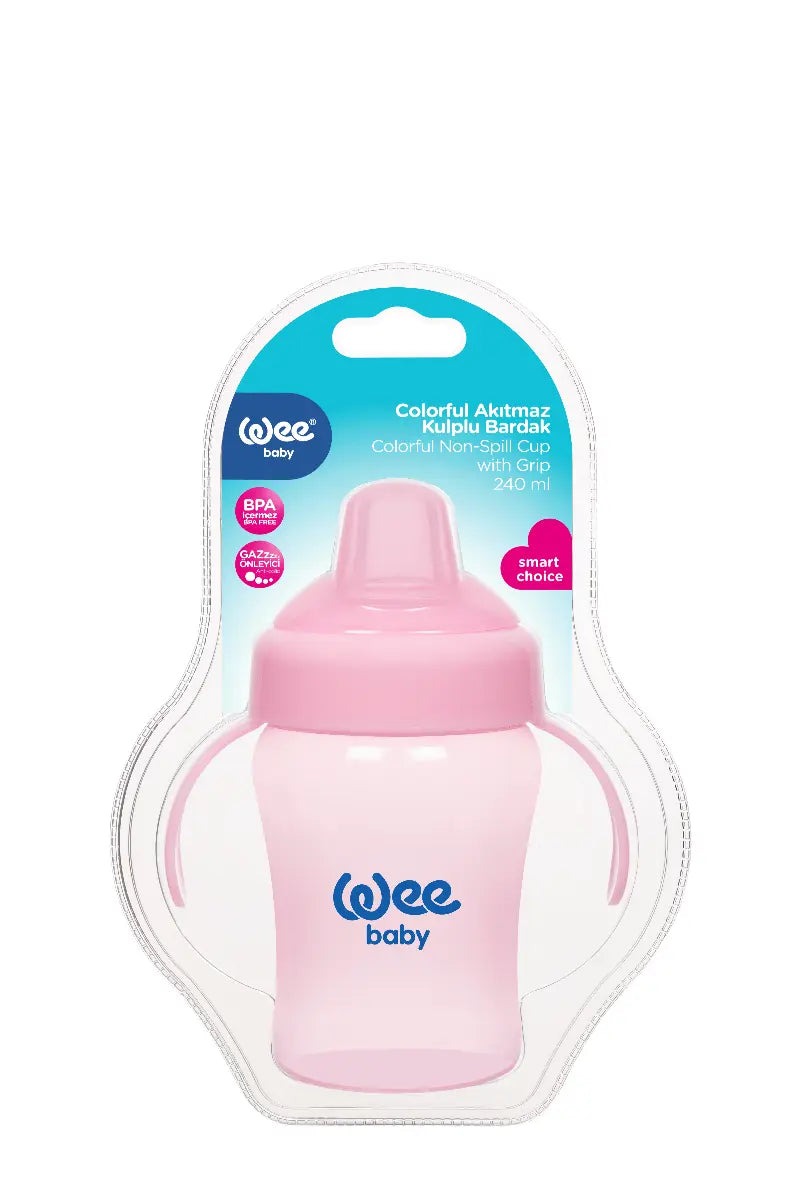 Colorful Non Spill Cup With Grip 240 Ml Yallamomz Yallatoys