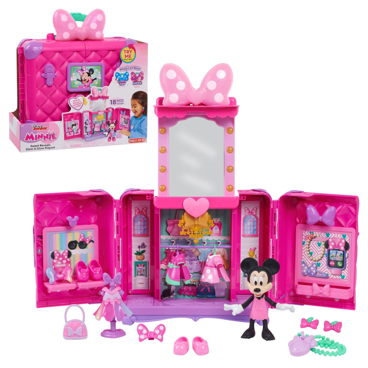 Buy Disney Minnie Mouse Sweet Reveals Glam & Glow 6inch Doll Playset | Yallatoys.com