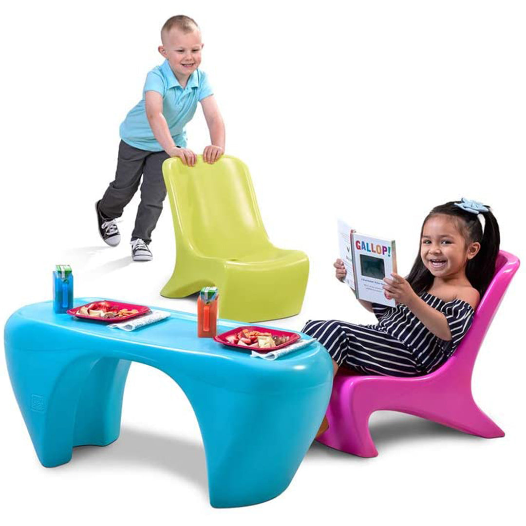 Buy Step2 Junior Chic 3 Piece Furniture Set Childrens Plastic Table and Chair Set | Yallatoys.com