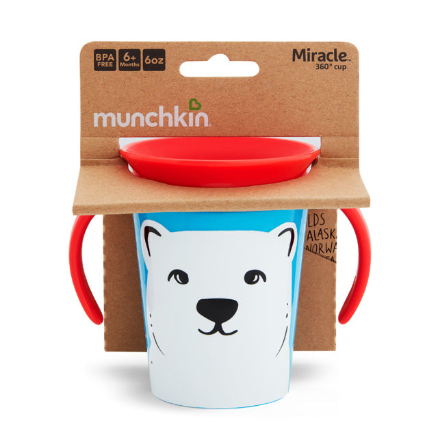 Munchkin Miracle Wildlove Trainer Cup 1Pk 6Oz Polar Bear Munchkin Yallatoys