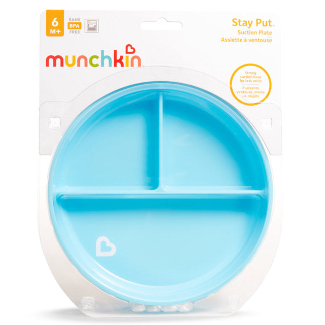 Munchkin Stay Put Suction Plate 1Pk Blue Munchkin Yallatoys