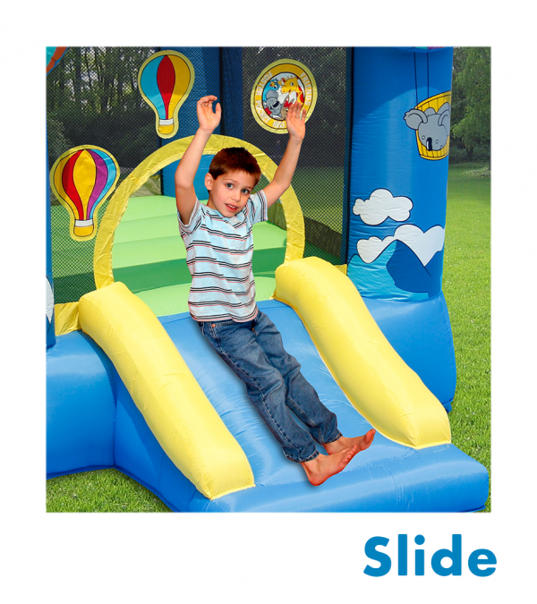 Buy Happy Hop Hot air Balloon Slide and Hoop Bouncer | Yallatoys.com