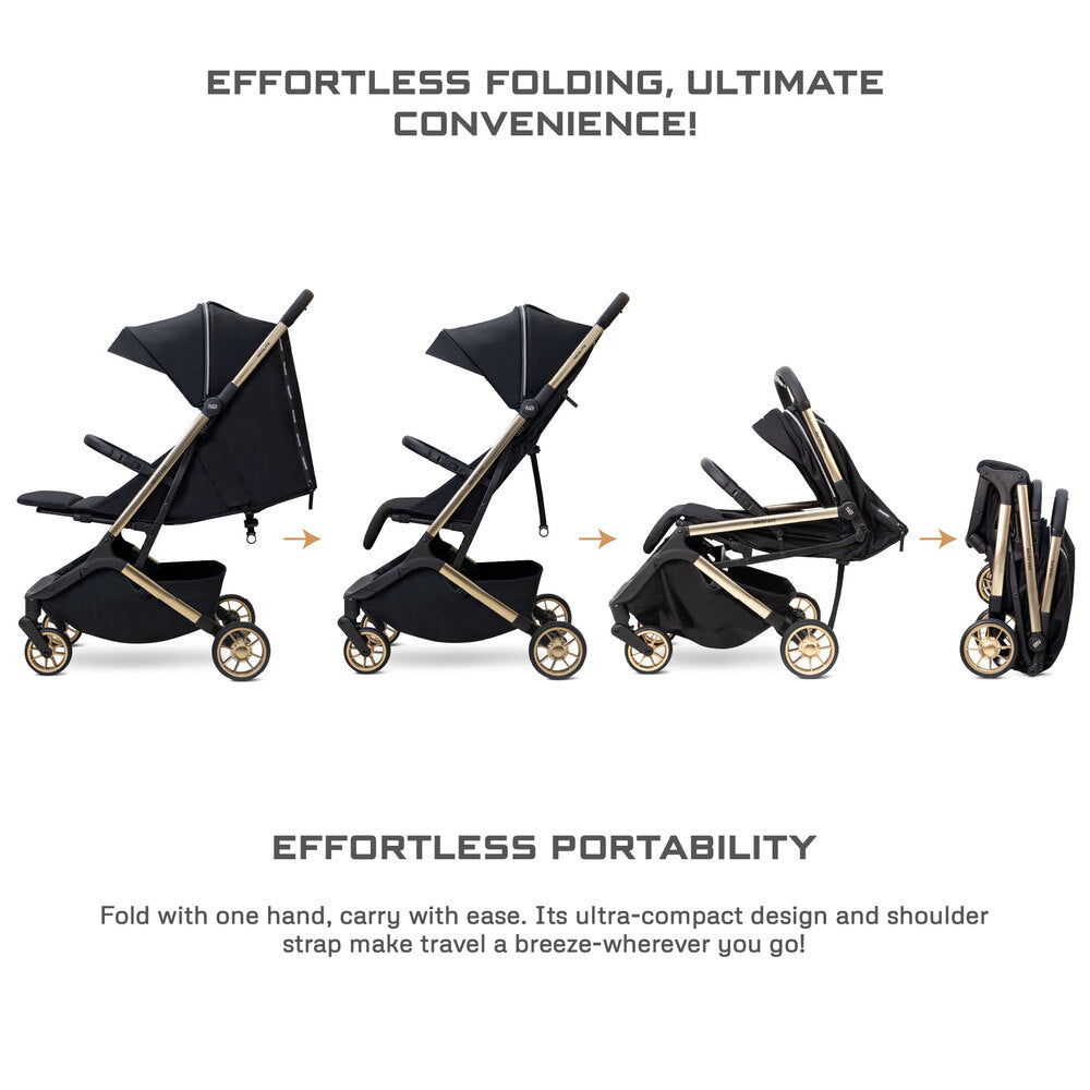 Neobreez Neolite Ultra Lightweight Cabin Size Travel Stroller Black Neobreez Yallatoys