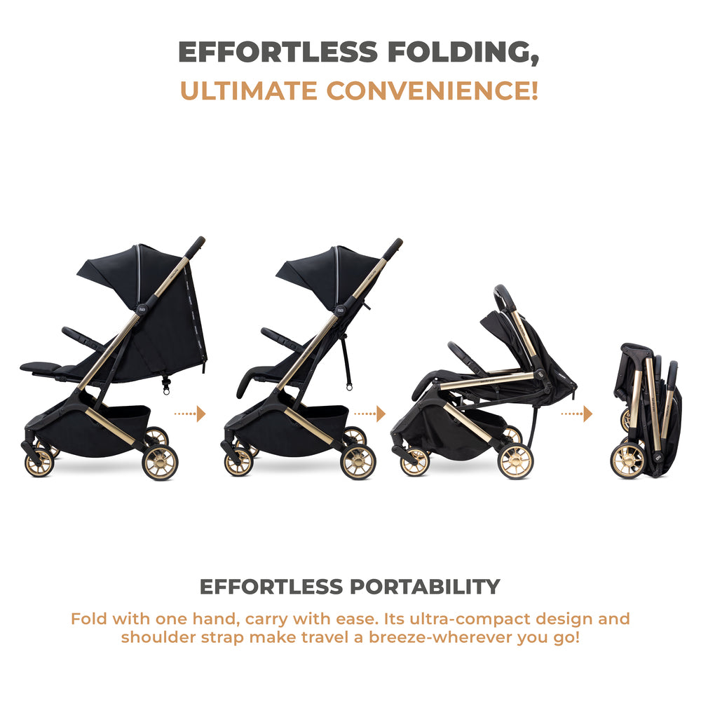 Neobreez Neolite Ultra Lightweight Cabin Size Travel Stroller Black