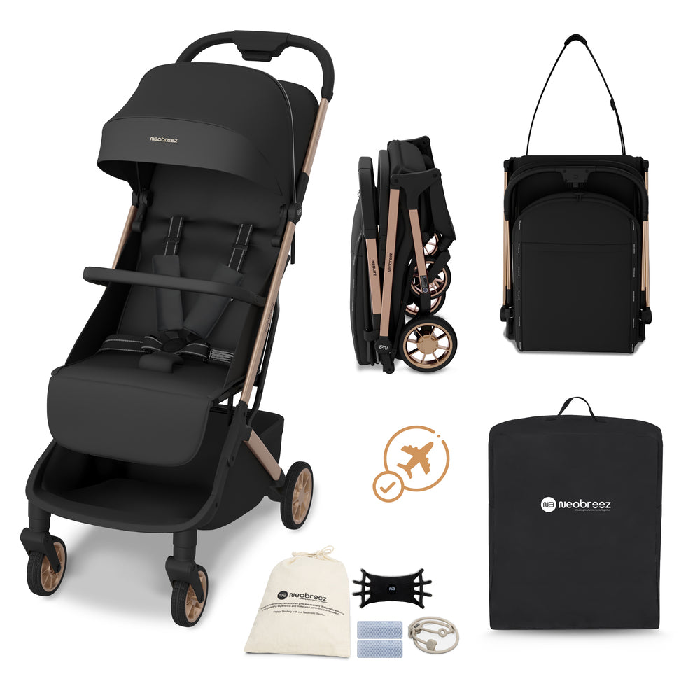 Neobreez Neolite Ultra Lightweight Cabin Size Travel Stroller Black Neobreez Yallatoys