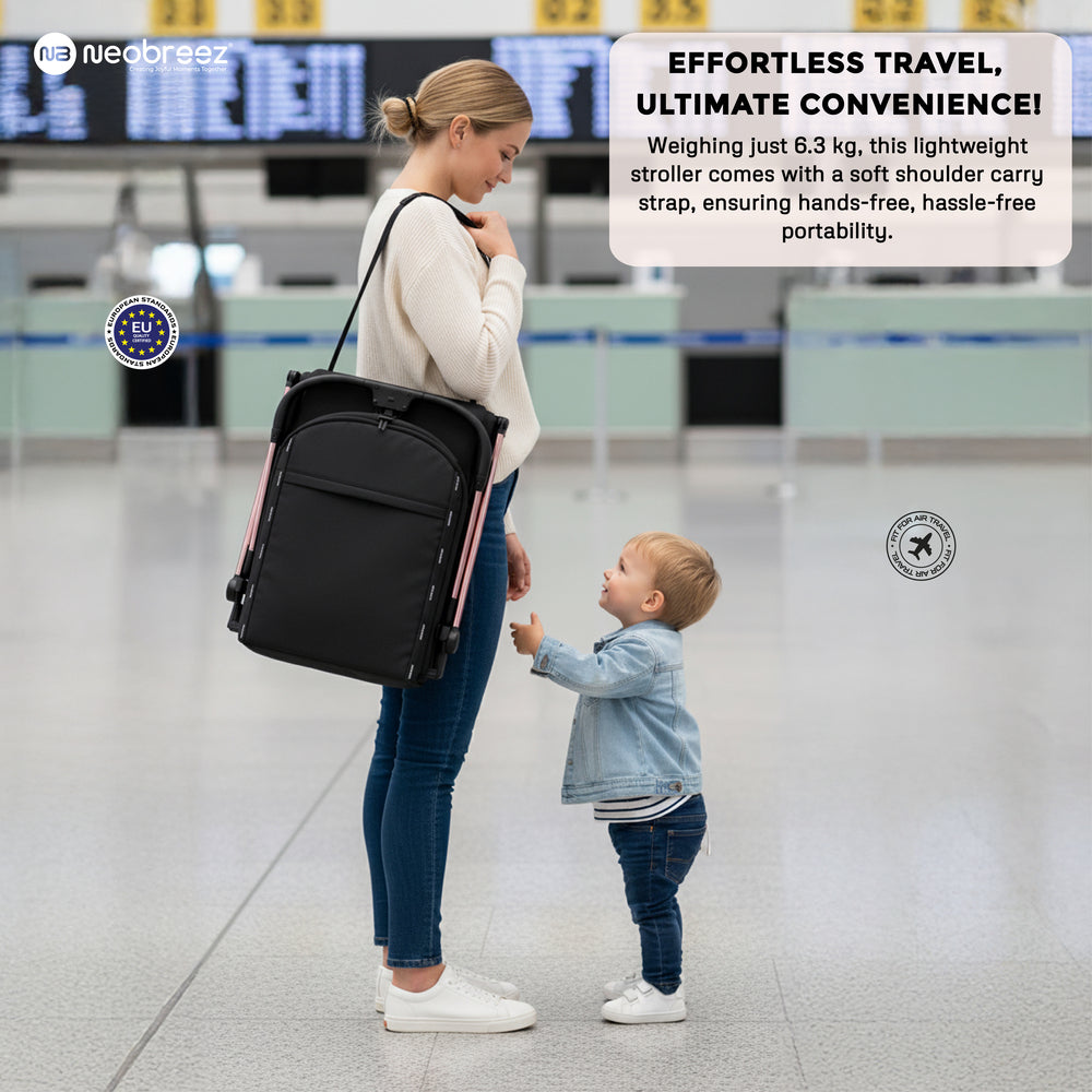 Neobreez Neolite Ultra Lightweight Cabin Size Travel Stroller Black Neobreez Yallatoys