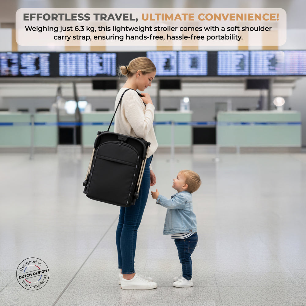 Neobreez Neolite Ultra Lightweight Cabin Size Travel Stroller Black