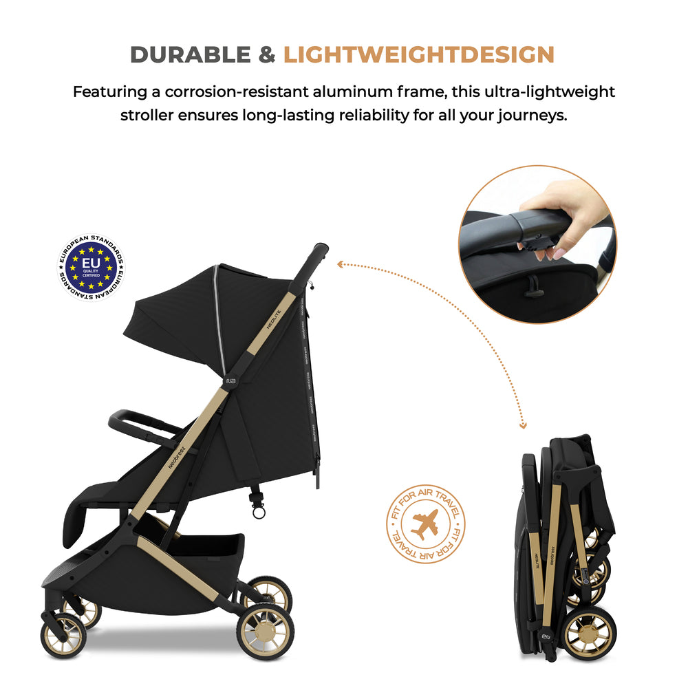 Neobreez Neolite Ultra Lightweight Cabin Size Travel Stroller Black