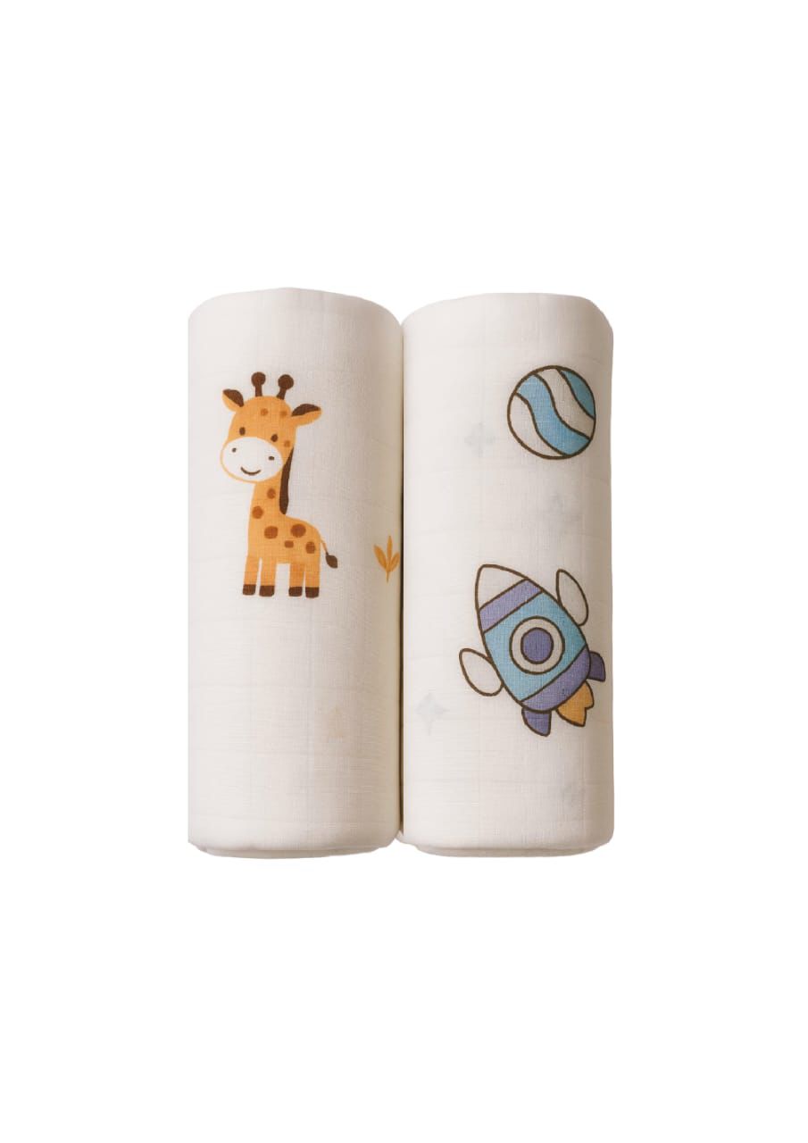 Kinder Valley Little Safari Bamboo Muslin Swaddle Pack of 2 Kinder Valley Yallatoys