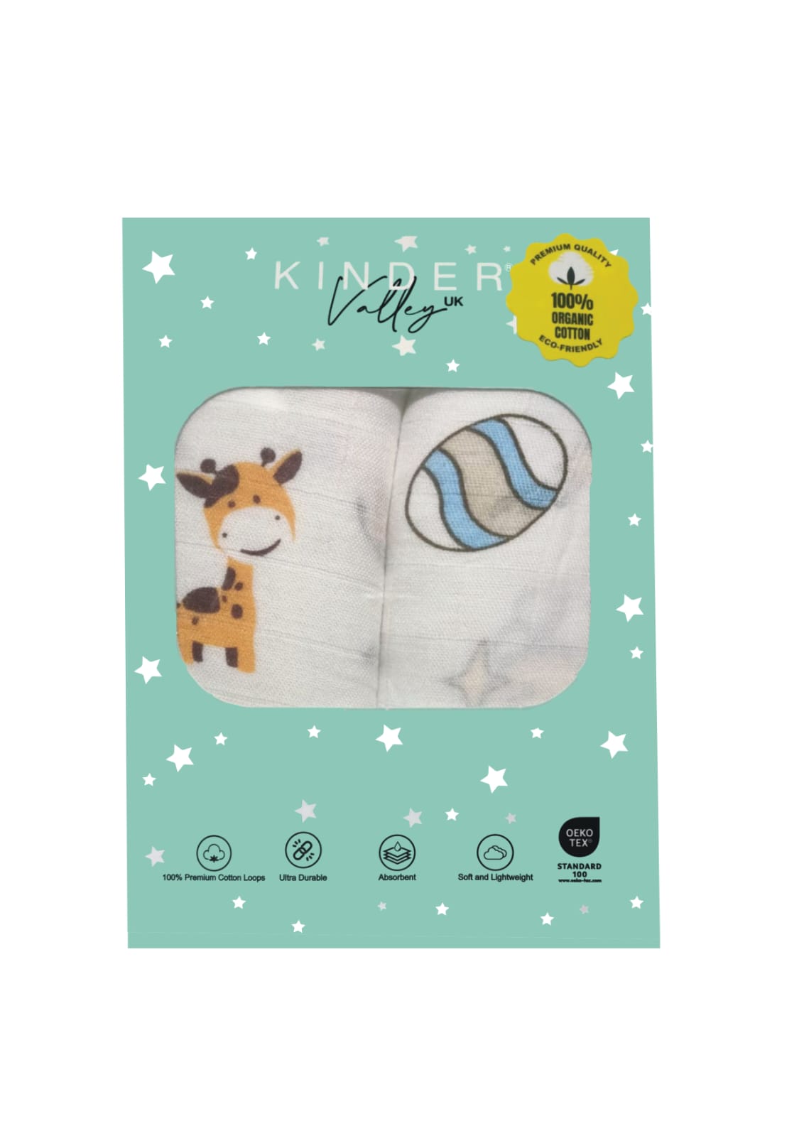 Kinder Valley Little Safari Bamboo Muslin Swaddle Pack of 2 Kinder Valley Yallatoys