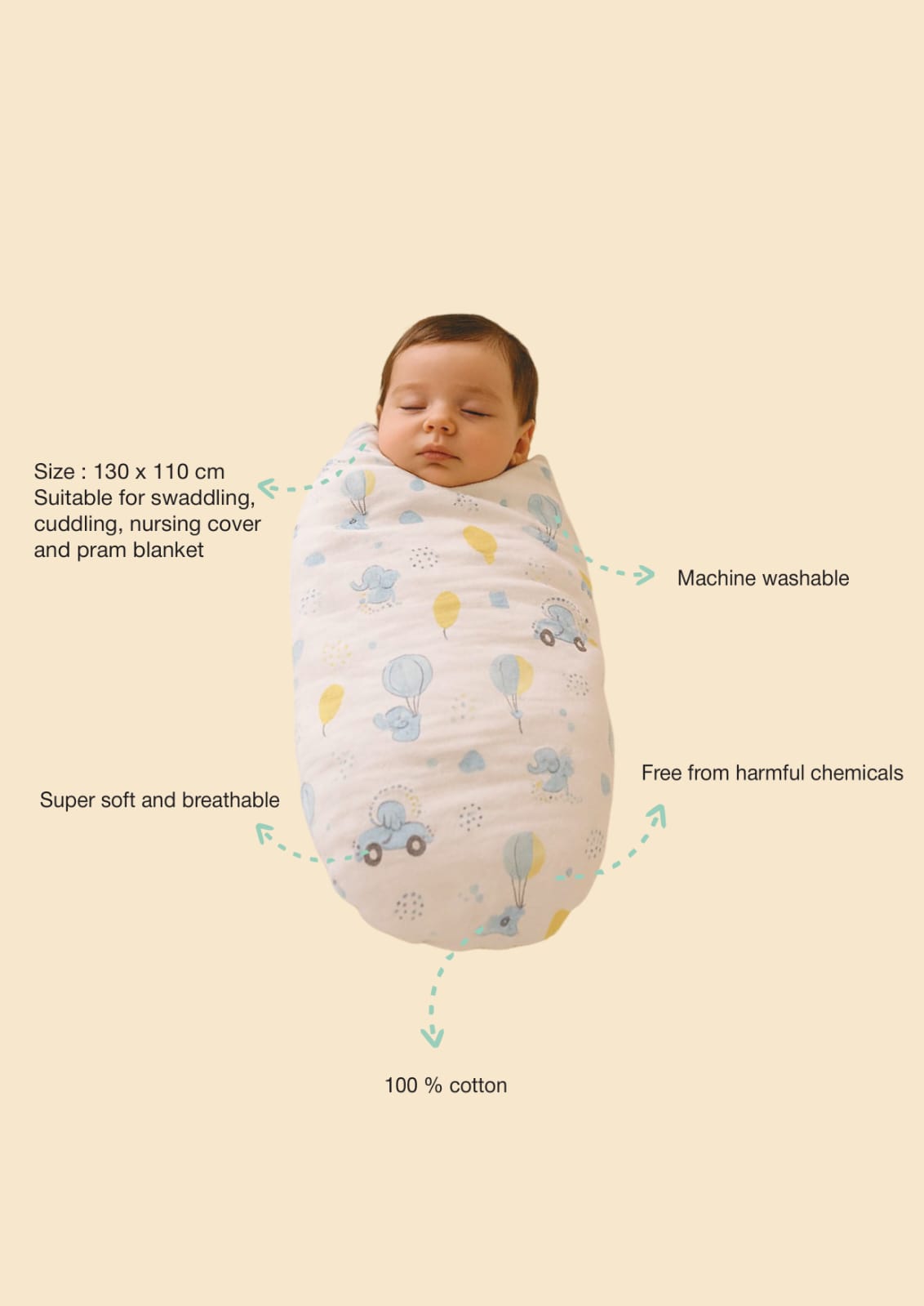 Kinder Valley Animal Prints Bamboo Muslin Swaddle Kinder Valley Yallatoys