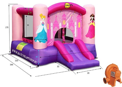Buy Happy Hop Princess Slide And Hoop Bouncer | Yallatoys.com