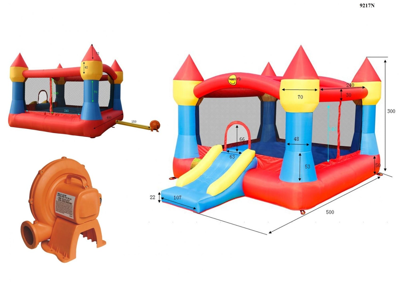 Buy Happy Hop Super Castle Bouncer With Slide | Yallatoys.com