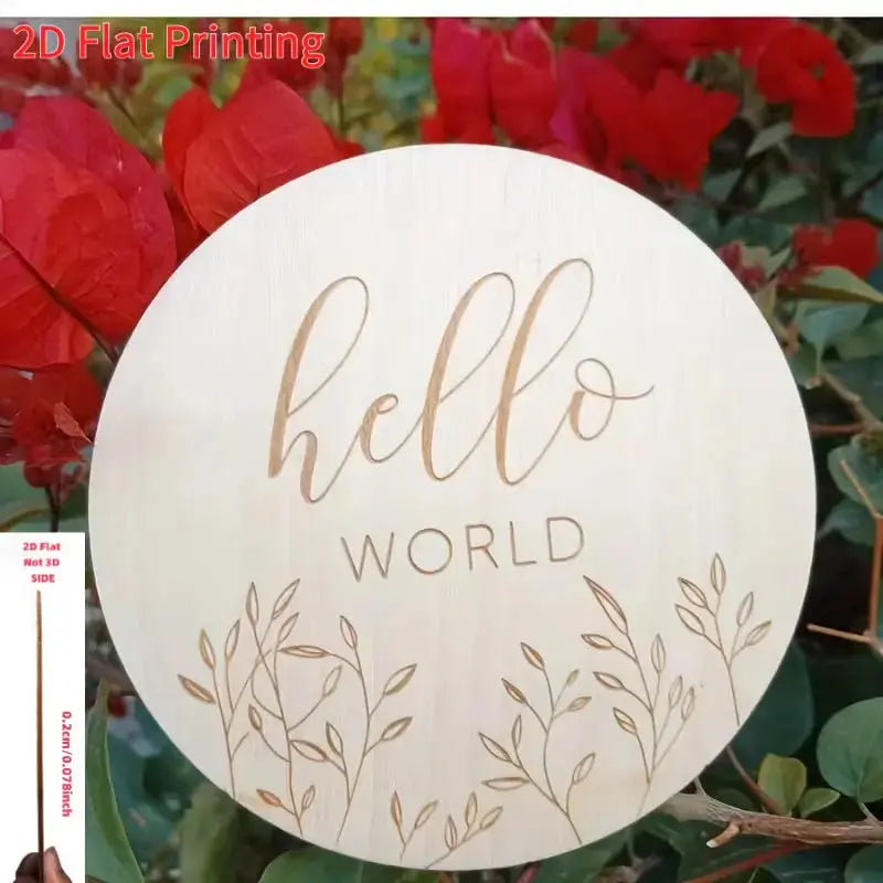 Hello World Wooden Milestone Card Yalla Generic Play