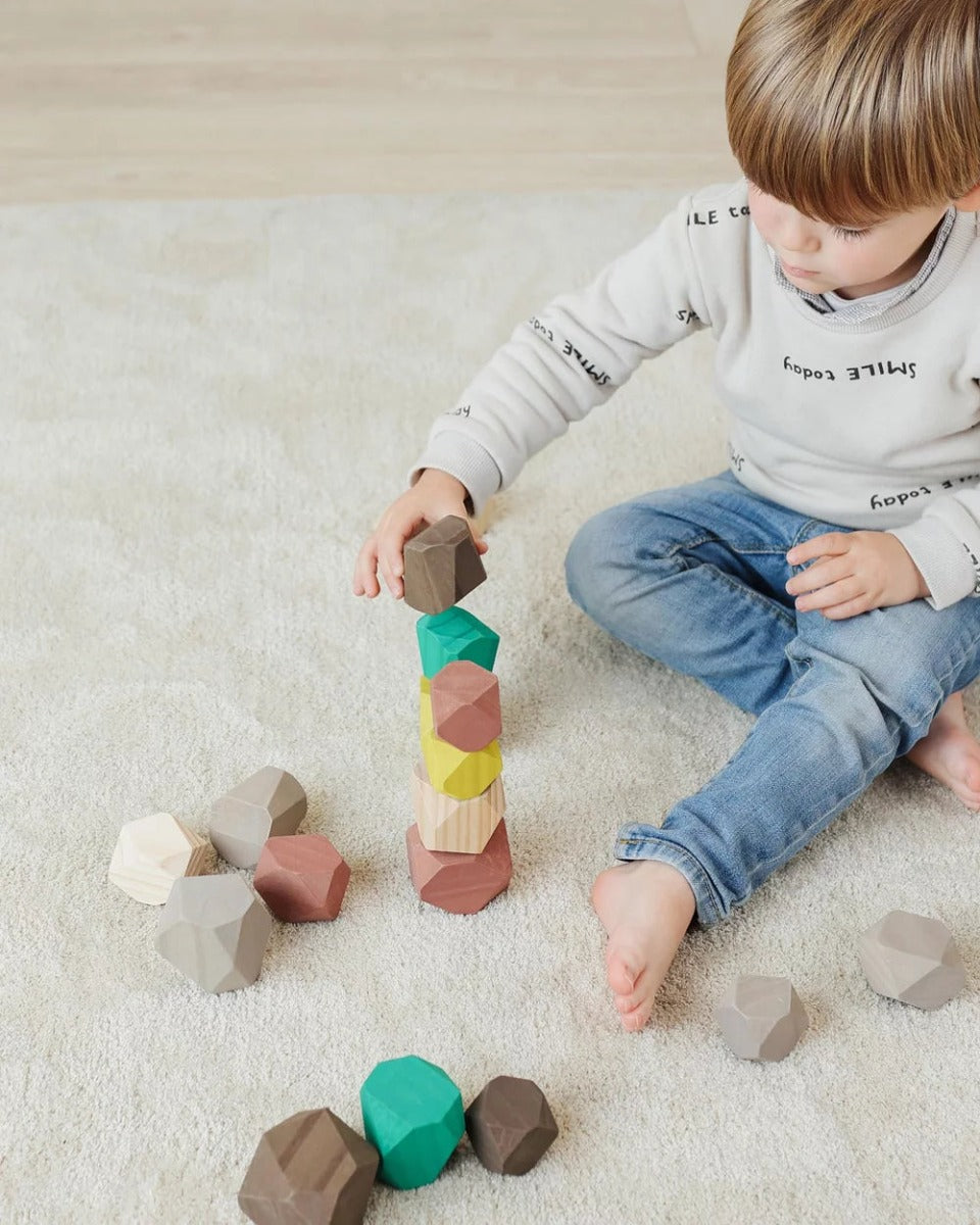 Buy Miniland Aptitude Eco Towering Wooden Stones 18pcs | Yallatoys.com