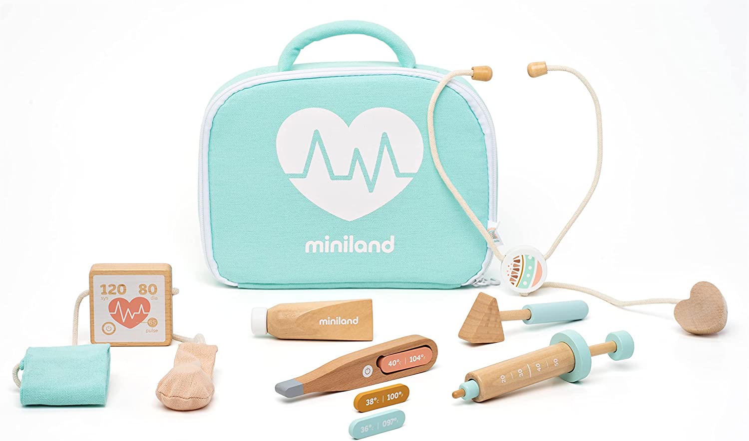Buy Miniland Doll Wooden Doctor Set 10 pcs | Yallatoys.com
