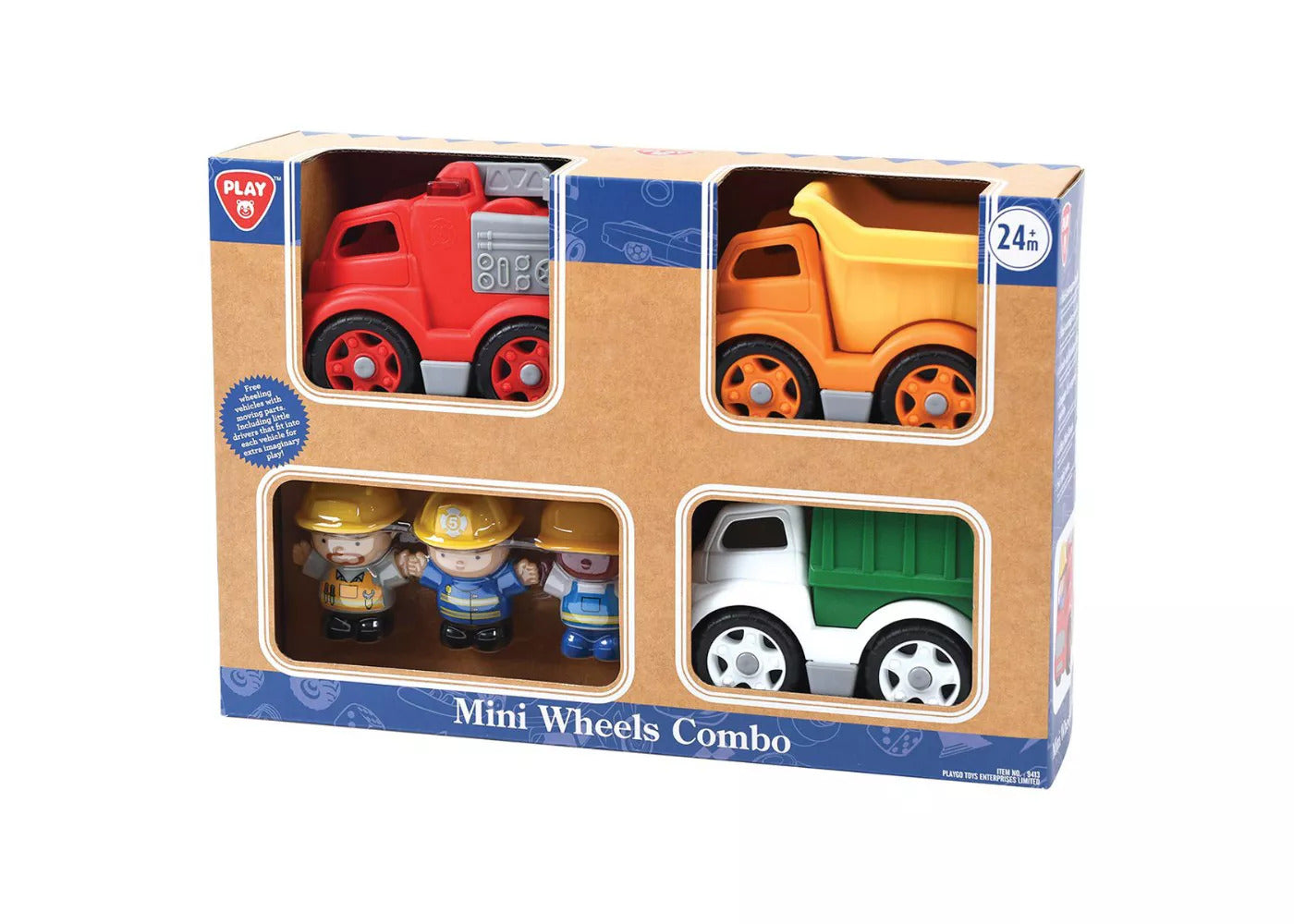Buy Playgo Mini Wheels Combo (Dump Truck, City Bin Truck, Fire Engine) | Yallatoys.com