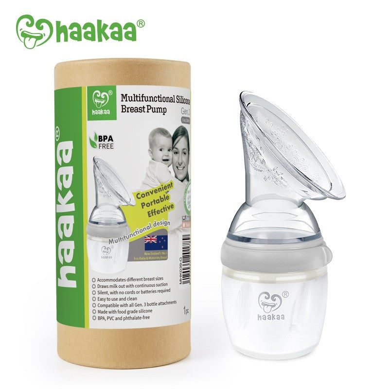 Haakaa Gen 3  Silicone Breast Pump 160Ml  Grey Haakaa Yallatoys