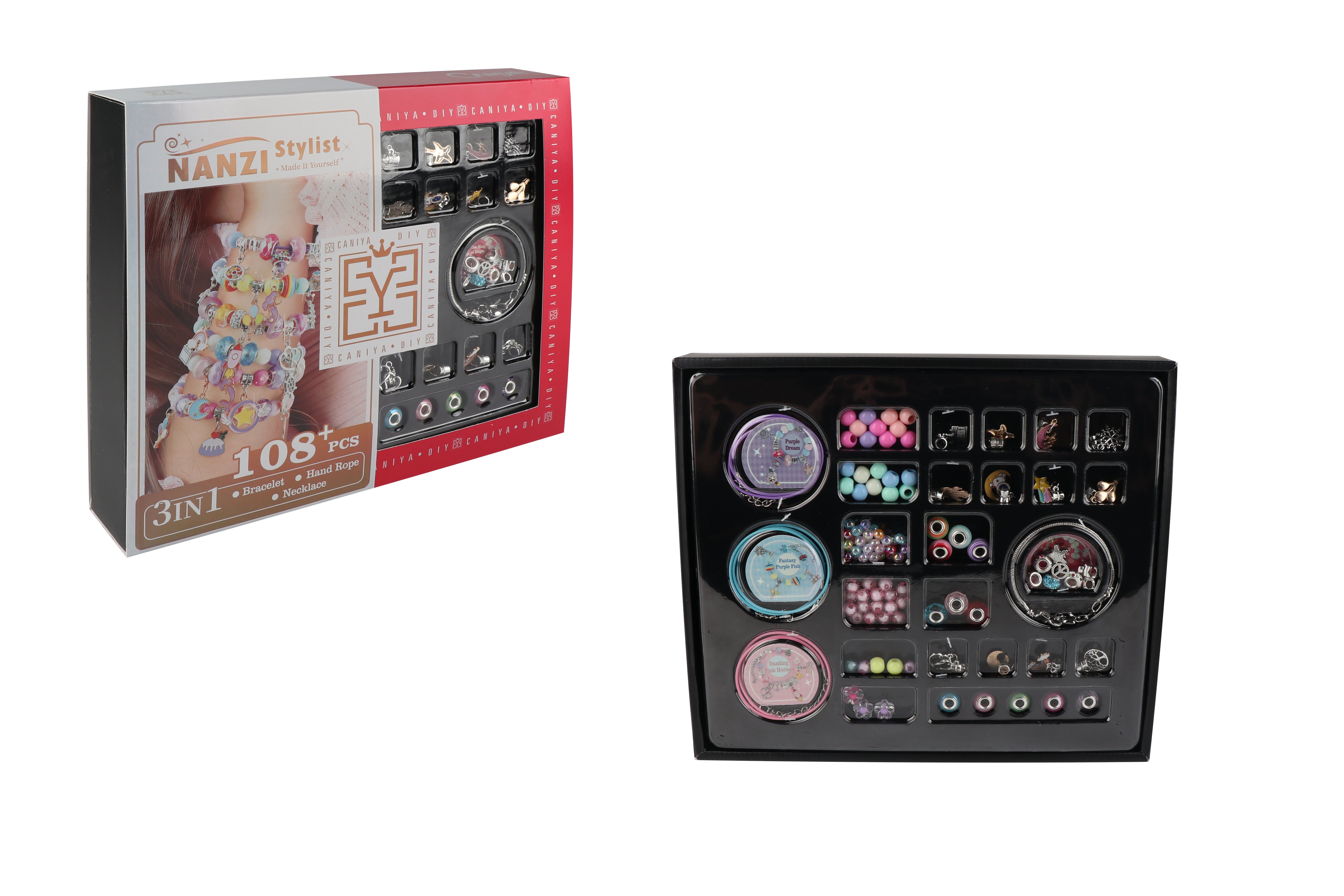 Caniya 3 in 1 DIY Beads Jewelry Making Kit with Jewelry Gift Box Caniya Yallatoys