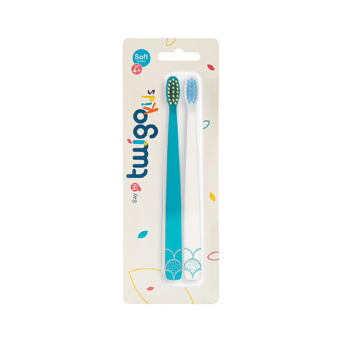 Flipper 2 Piece Twigo Toothbrush for Kids Blue and White Flipper Yallatoys