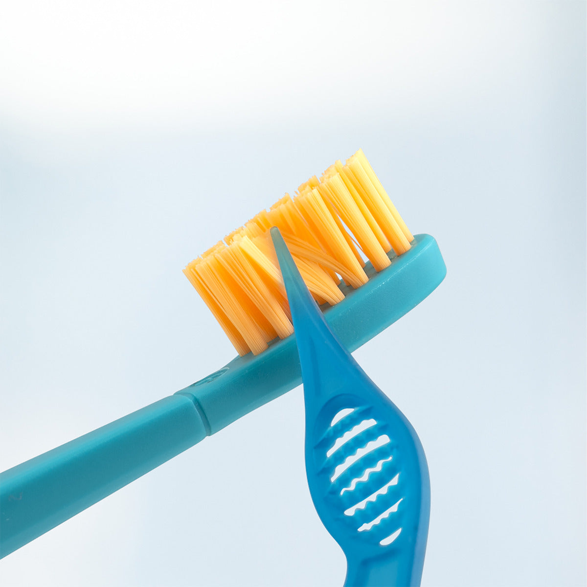 Flipper 2 Piece Twigo Toothbrush for Kids Orange and Blue Flipper Yallatoys