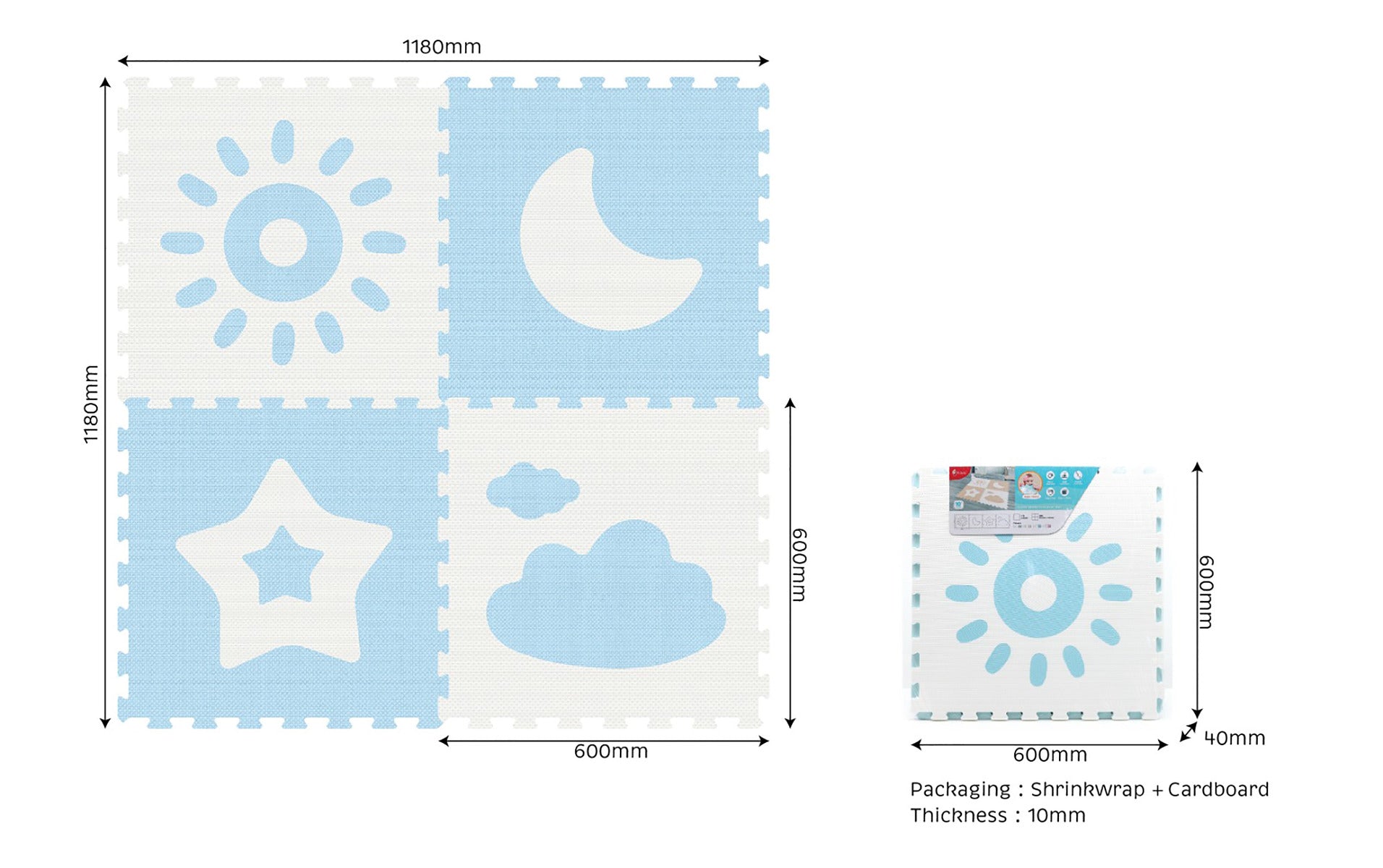Sunta Weather Series Baby Puzzle Foam Mat Blue Sunta Yallatoys