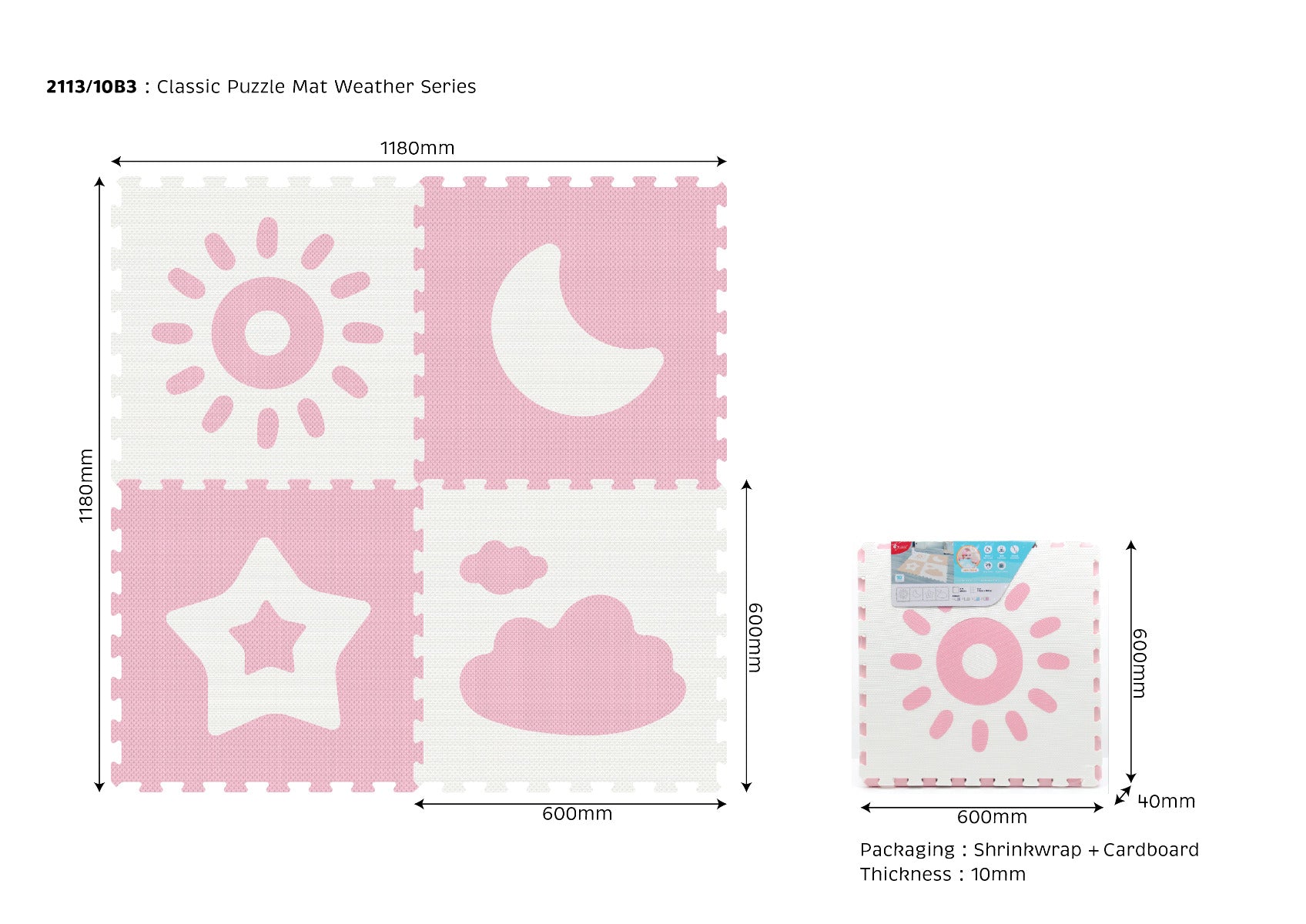 Sunta Weather Series Classic Puzzle Mat Pink Sunta Yallatoys