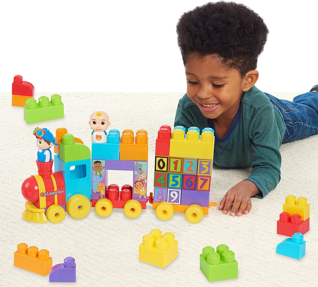 Buy Cocomelon Stacking Train 40 Piece Large Building Block Set | Yallatoys.com