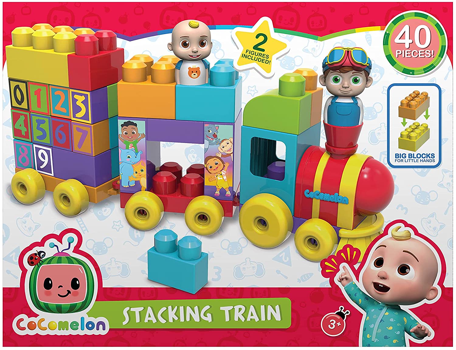 Buy Cocomelon Stacking Train 40 Piece Large Building Block Set | Yallatoys.com