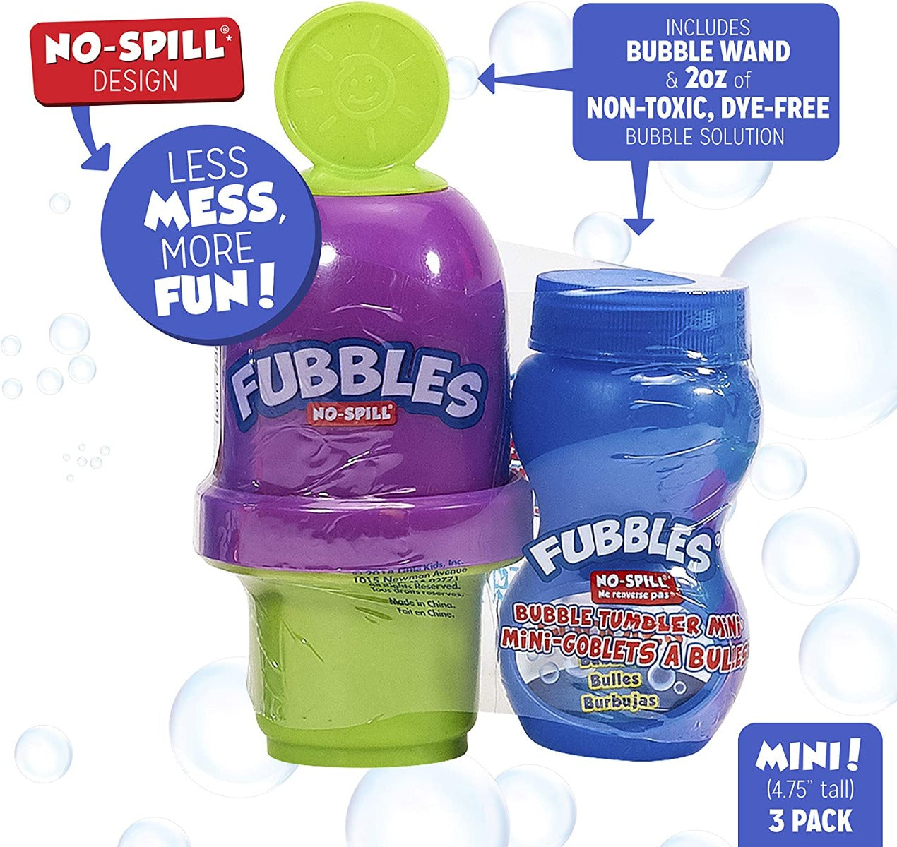 Buy Fubbles No Spill Bubble Tumbler Minis 59ml (Sold Separately Subject to Availability) | Yallatoys.com