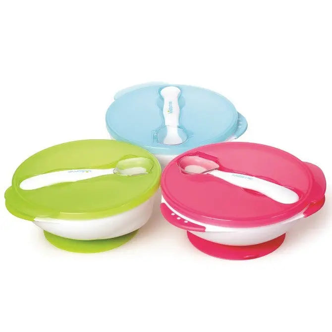 Kidsme Suction Bowl With Ideal Temperature Feeding Spoon Set Sku Blue Kidsme Yallatoys