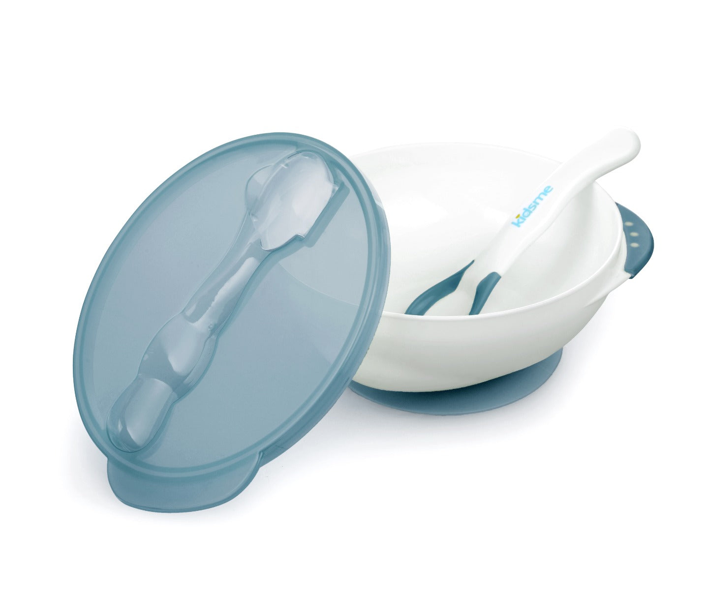 Kidsme Suction Bowl With Ideal Temperature Feeding Spoon Set Blue Kidsme Yallatoys