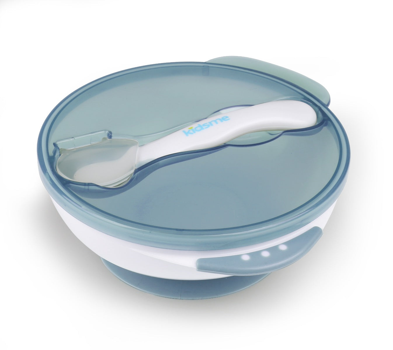 Kidsme Suction Bowl With Ideal Temperature Feeding Spoon Set Blue Kidsme Yallatoys